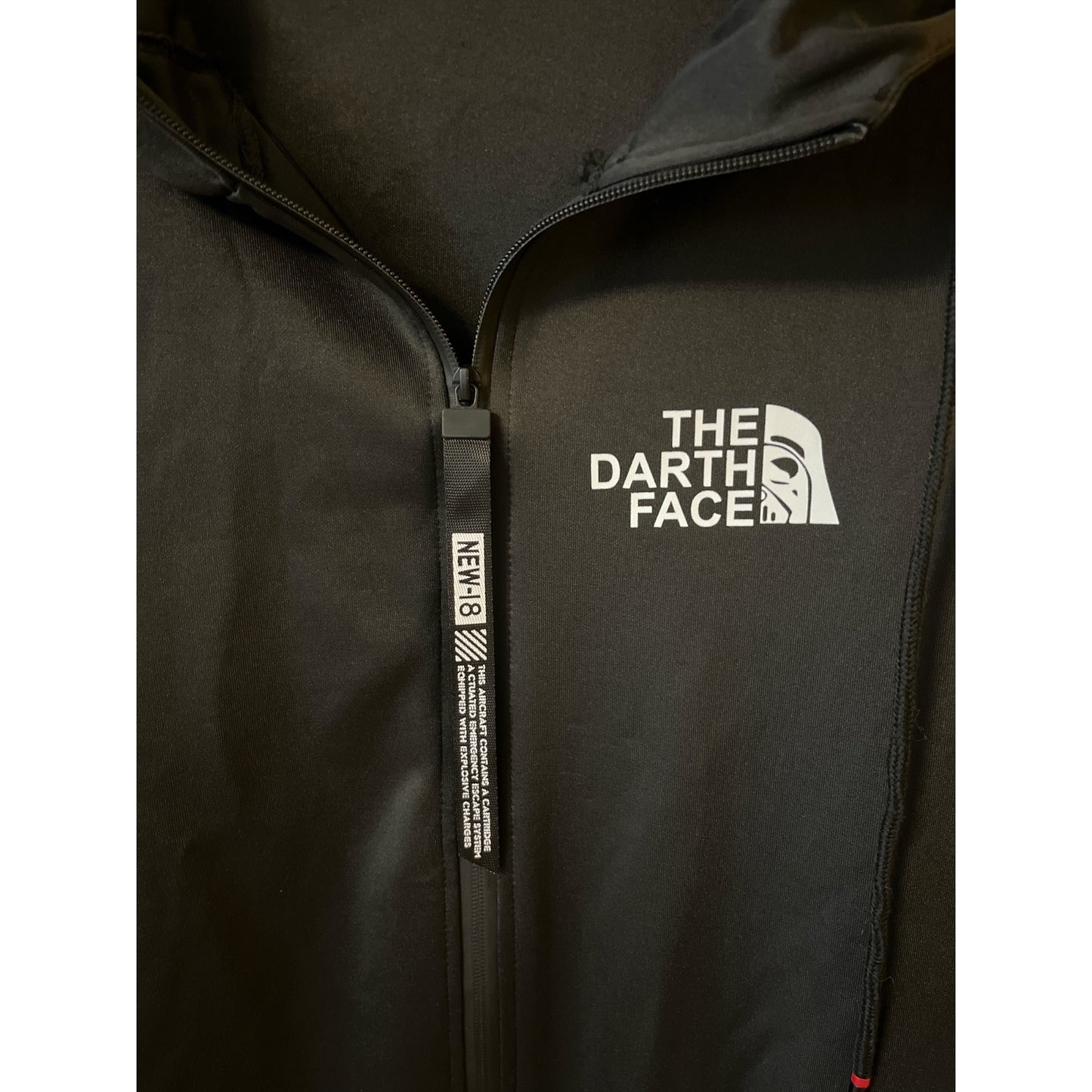 The Darth Face Hoodie – Star Wars Parody – Black Pullover Sweatshirt – Size L