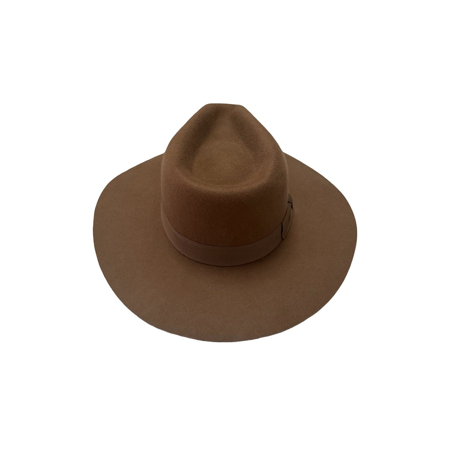 WYETH Brown Wool Wide Brim Fedora Hat O/S Western Rancher Style