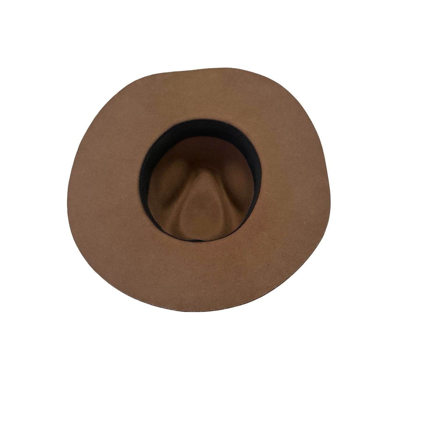 WYETH Brown Wool Wide Brim Fedora Hat O/S Western Rancher Style