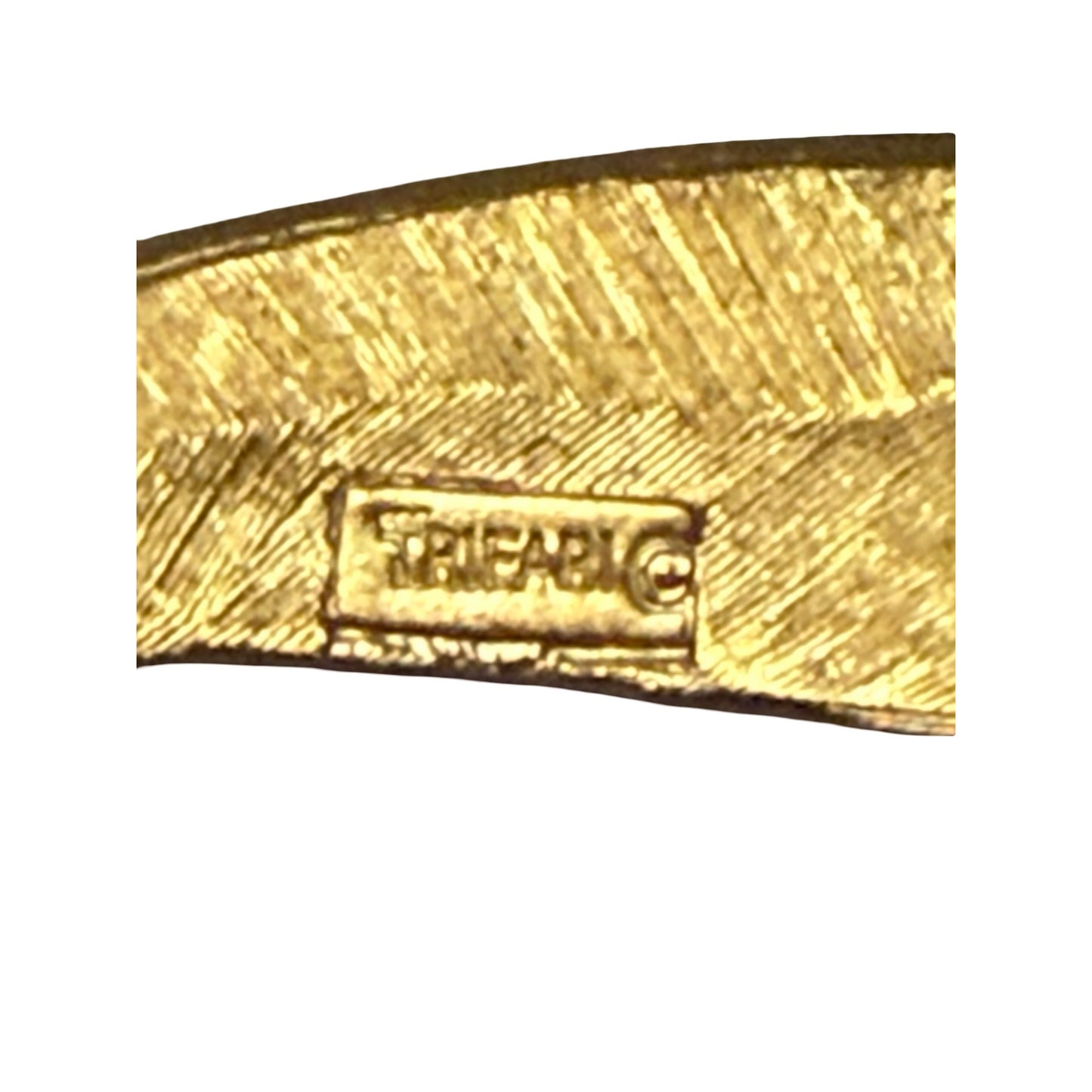 Trifari Gold Tone Leaf Brooch Vintage Textured Abstract Openwork Pin