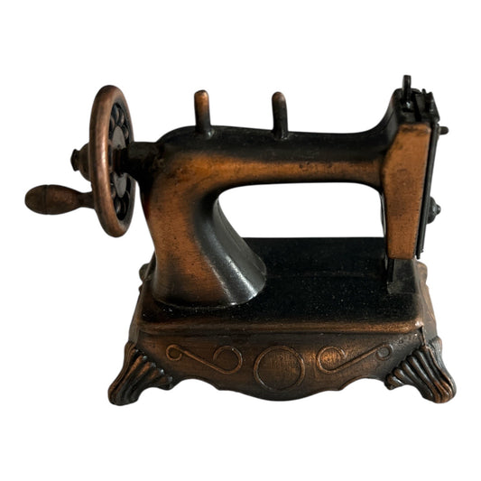 Vintage Miniature Sewing Machine Pencil Sharpener – Bronze Finish, Collectible Novelty