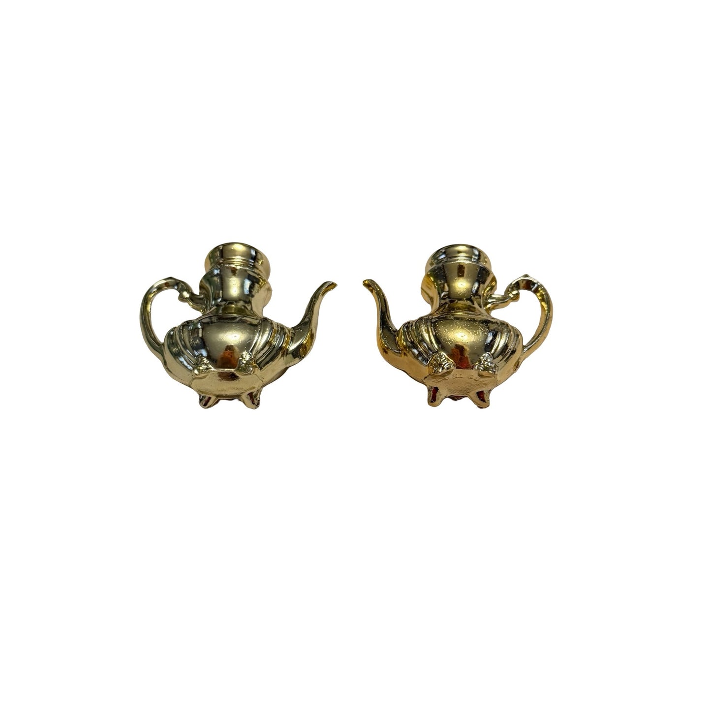 Vintage Souvenir of New York City Mini Teapot Salt Pepper Set Tray Times Square Japan