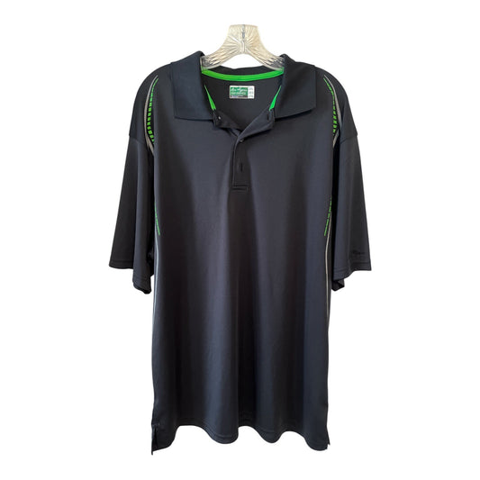 Ben Hogan Performance Polo Shirt Mens 2XL Black Green Athletic Golf Moisture Wicking