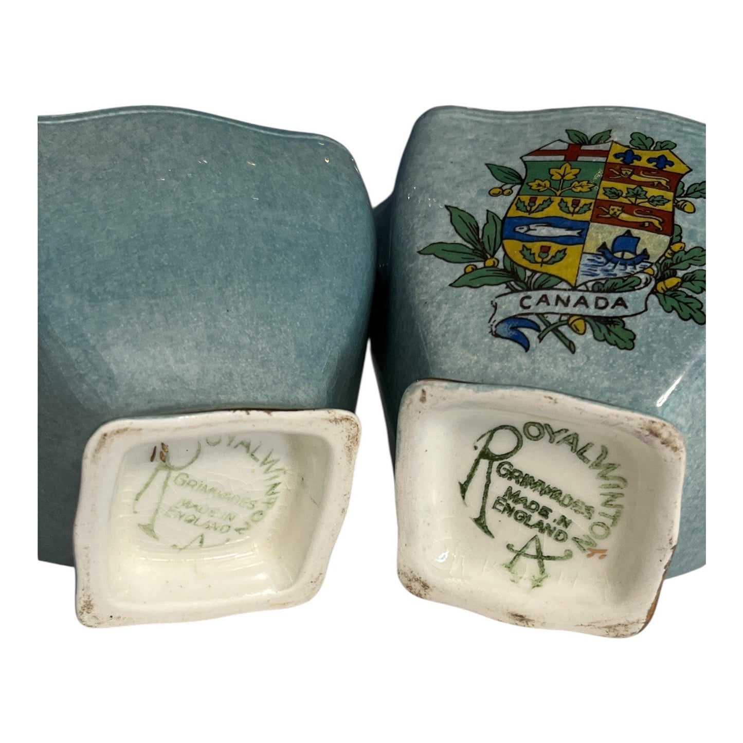 Vintage Royal Winton Grimwades Canada Coat of Arms Creamer and Sugar Bowl