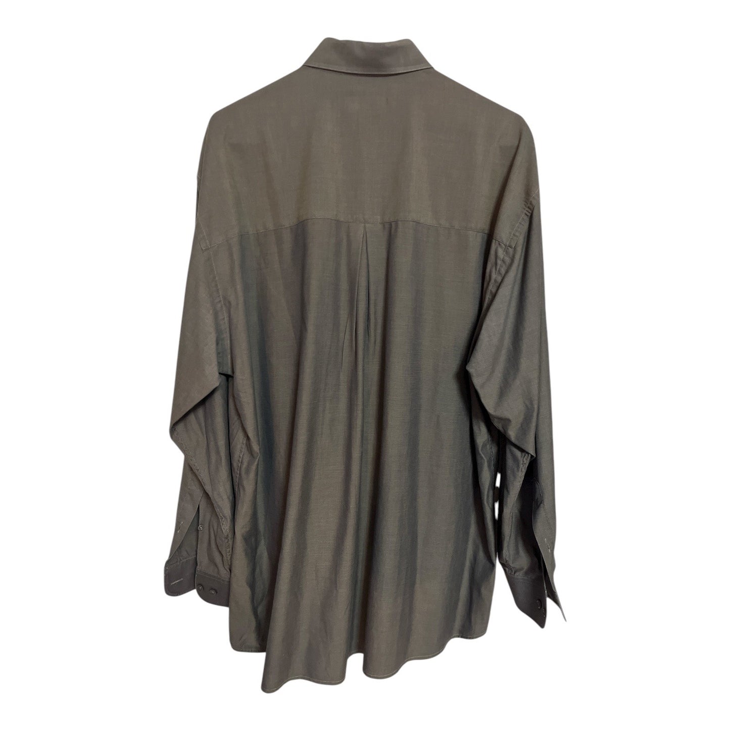 Vito Rufolo Uomo Couture Men’s Long Sleeve Dress Shirt Made in Italy XL – Taupe Gray Brown 100% Cotton