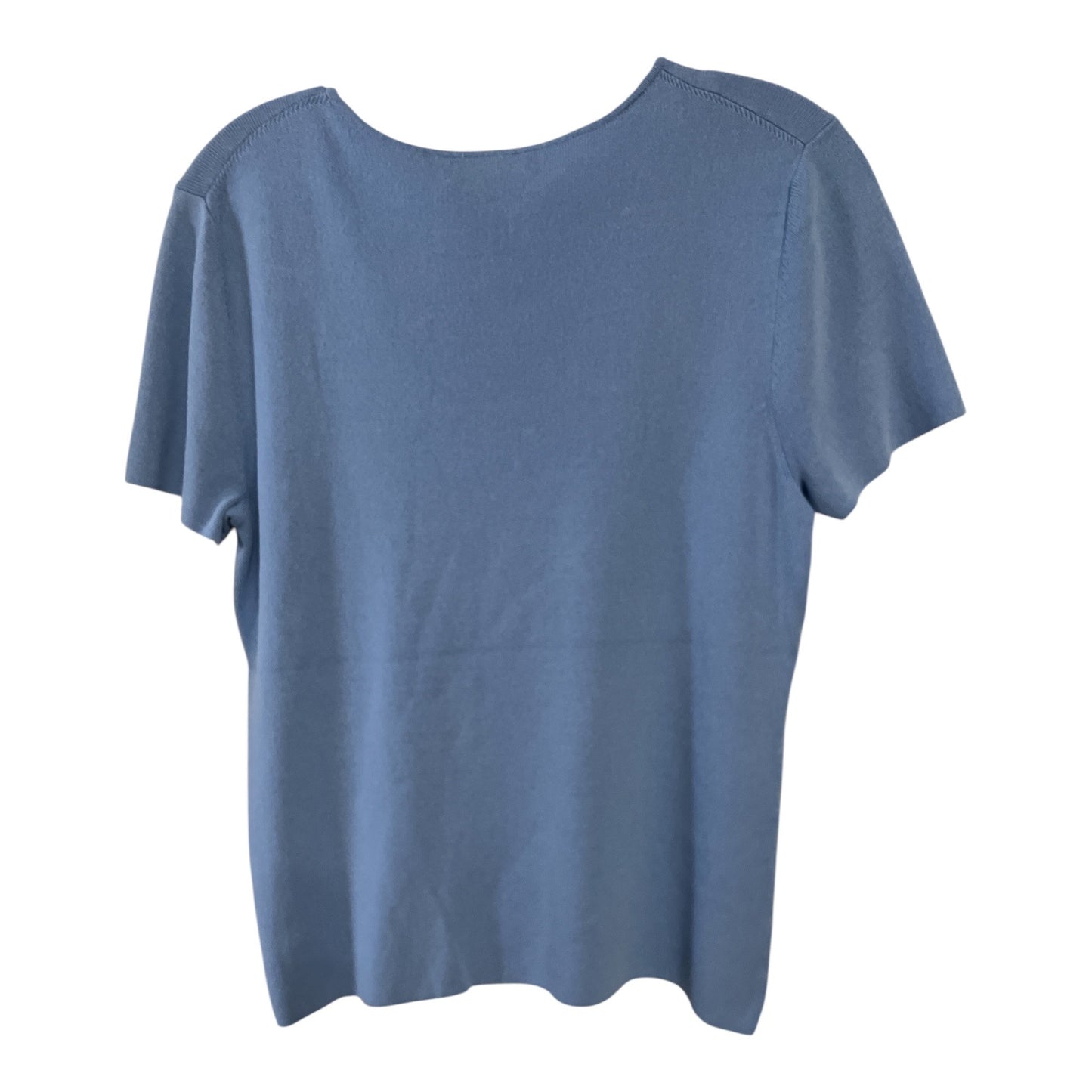 Cable & Gauge Women’s Size L Blue Short Sleeve Top – Chain Link Accent