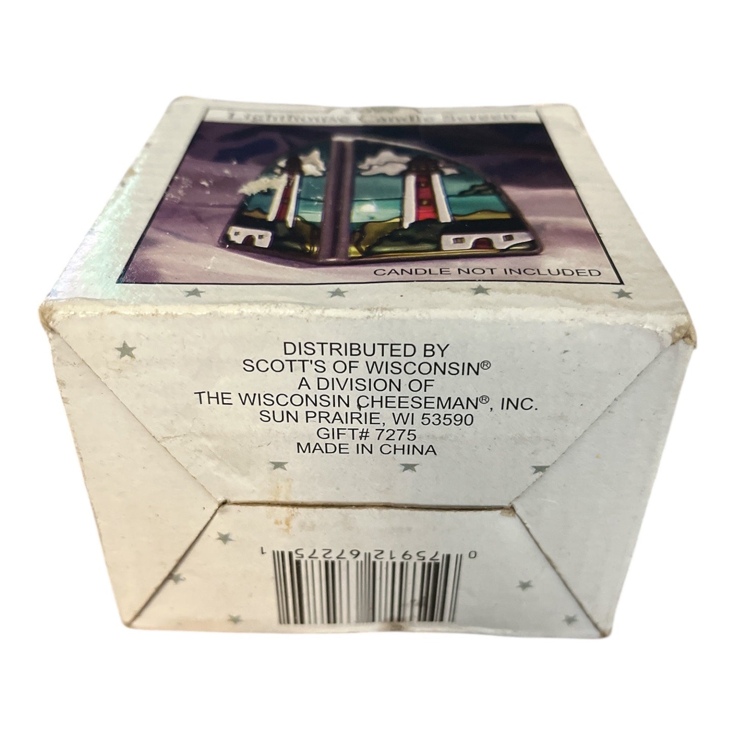 Scott’s Collectables Lighthouse Candle Screen – Stained Glass Look – Gift #7275 – 3” – Boxed