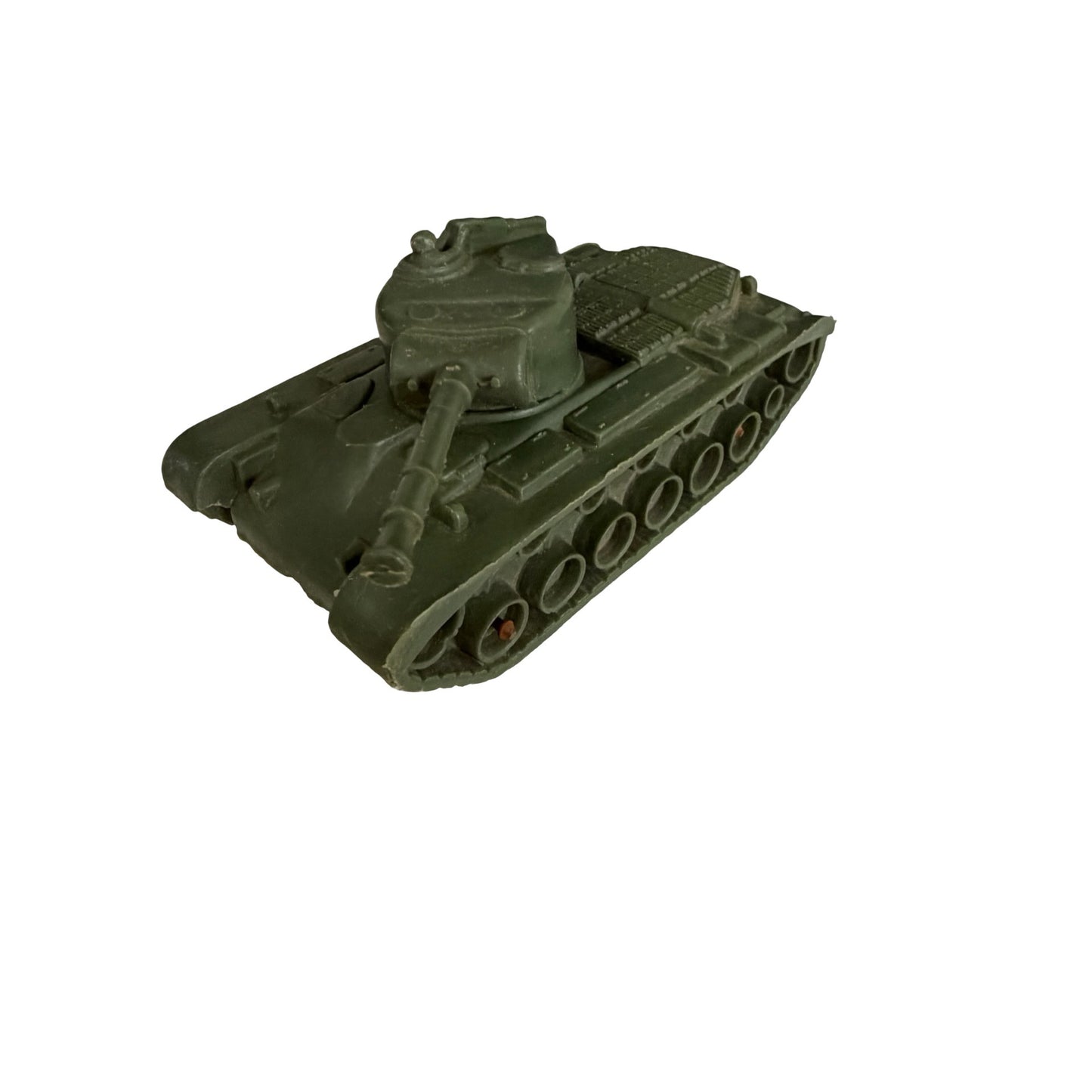 Vintage Auburn Military Tank Toy Olive Drab Green Plastic Made in USA 1950s