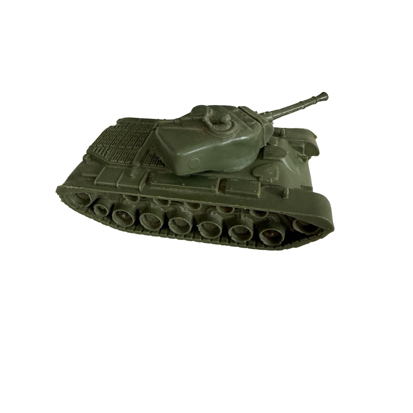 Vintage Auburn Military Tank Toy Olive Drab Green Plastic Made in USA 1950s