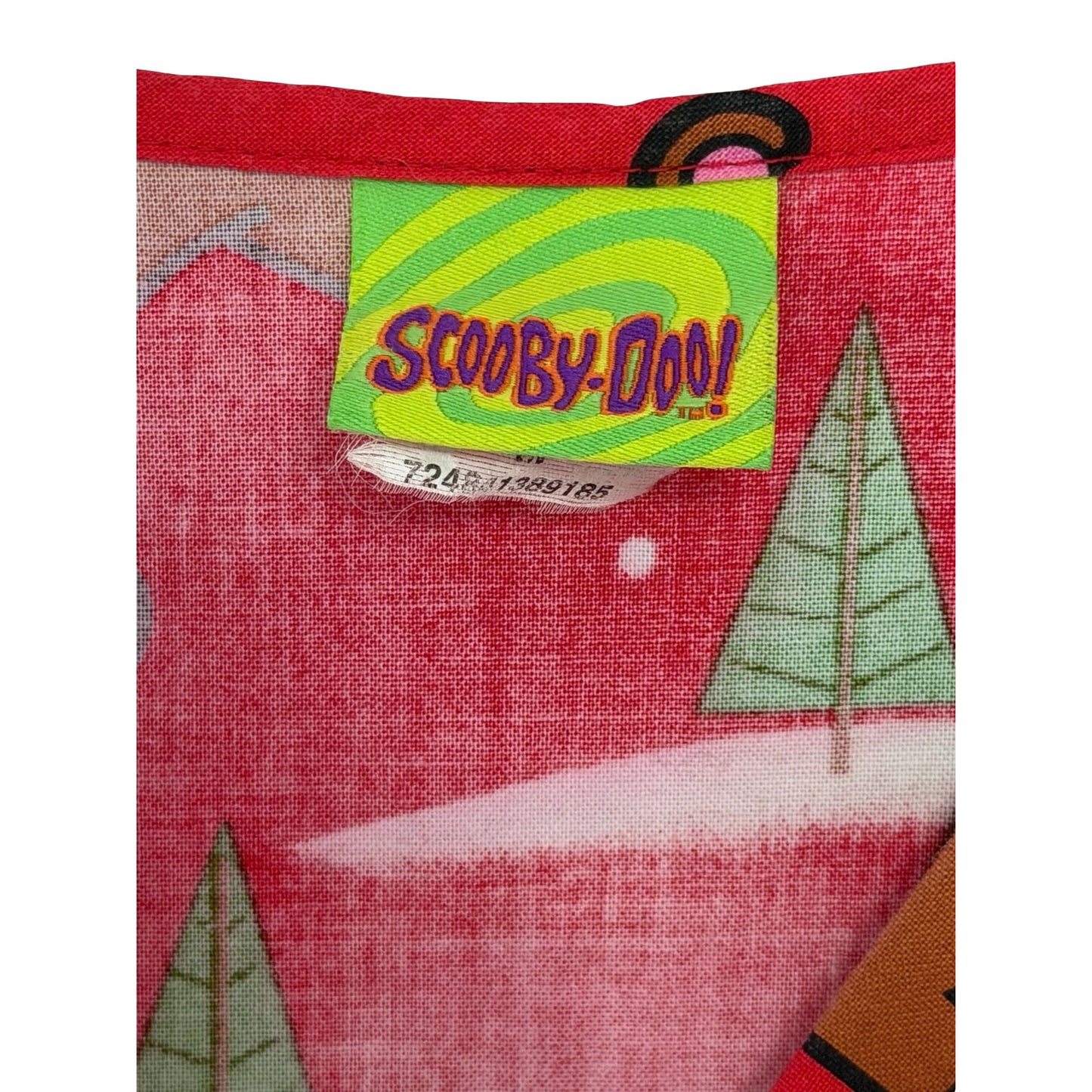 Scooby-Doo Christmas Scrub Top Women's Medium Red Holiday Cartoon V-Neck Uniform