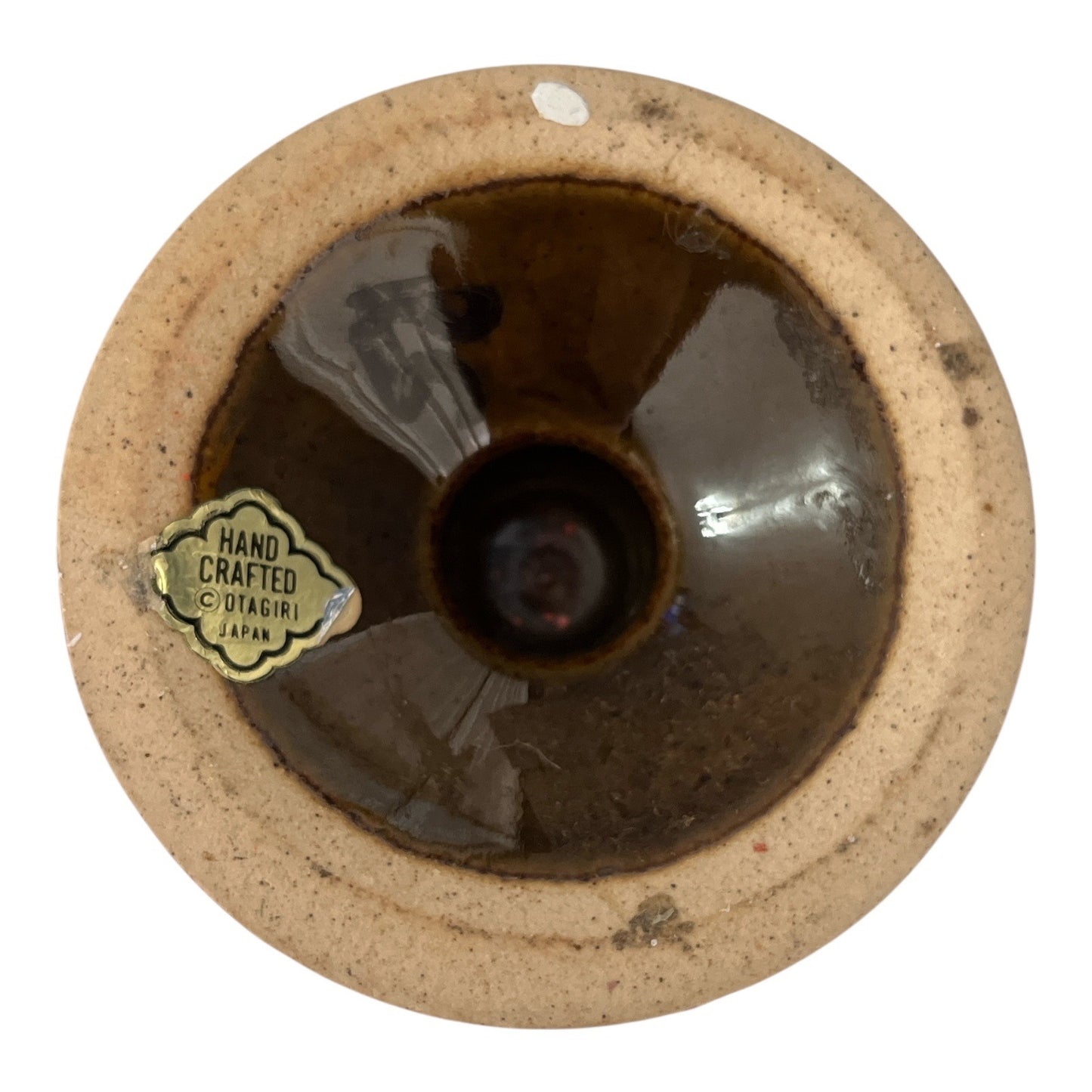 Vintage Otagiri Japan Stoneware Pedestal Mug – Brown and Gray Glaze – Handcrafted Pottery