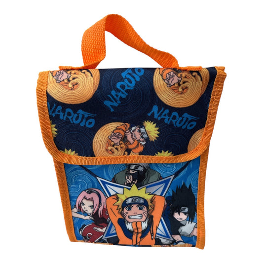Vintage Naruto Insulated Lunch Bag – Anime Character Print – Orange Trim