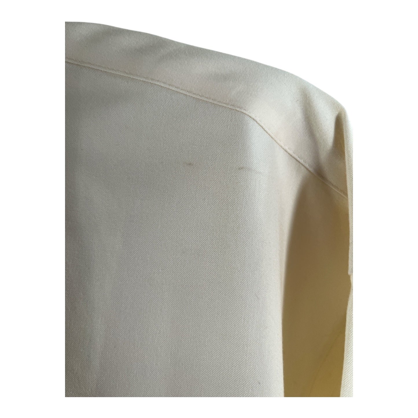 Allen Solly Men’s M Dress Shirt 15.5 34 Cream Long Sleeve 100% Cotton Lifetime Collar VTG 2007