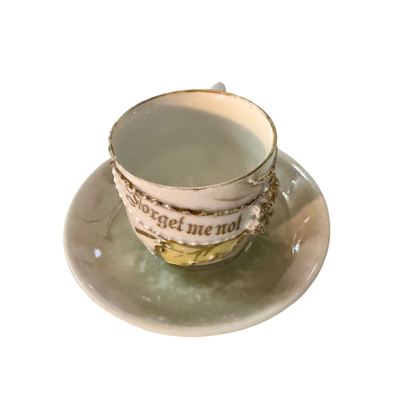 Vintage Forget Me Not Porcelain Demitasse Cup & Saucer Set Made in Germany