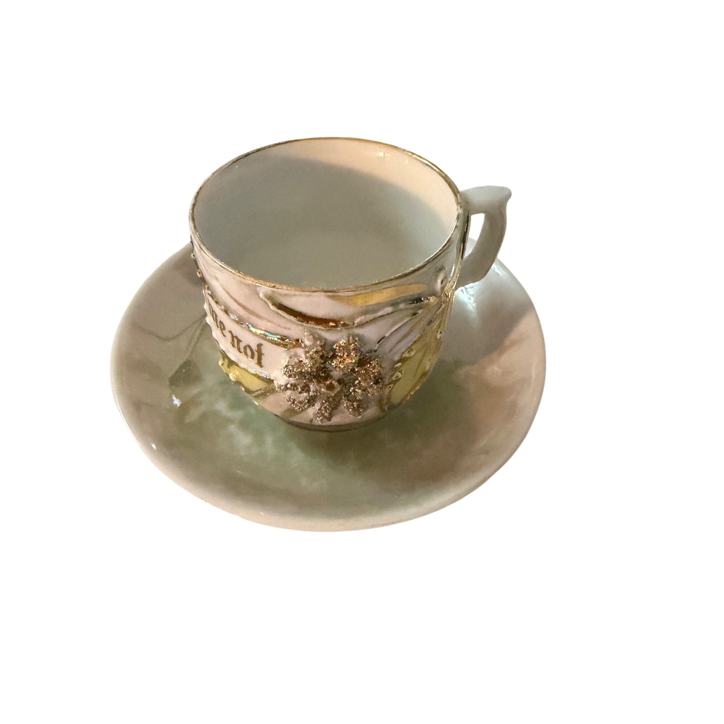 Vintage Forget Me Not Porcelain Demitasse Cup & Saucer Set Made in Germany