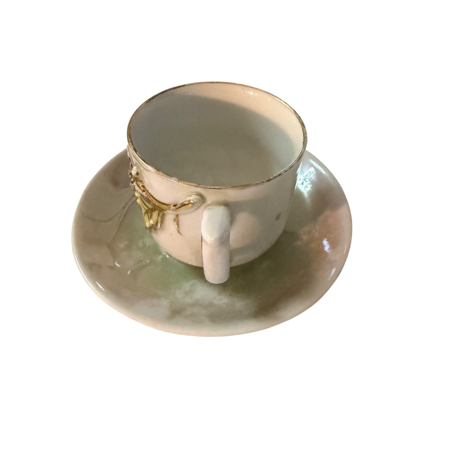 Vintage Forget Me Not Porcelain Demitasse Cup & Saucer Set Made in Germany