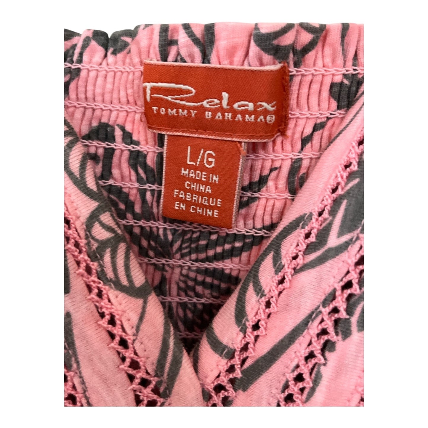 Tommy Bahama Relax Pink Tropical Maxi Dress Womens Large Cotton Sleeveless