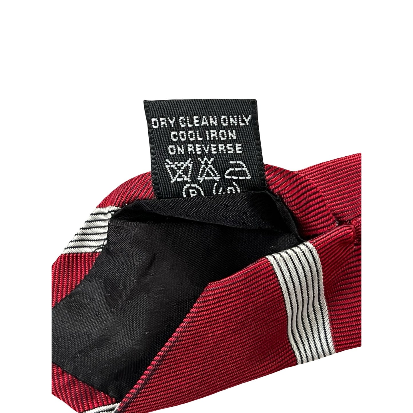 Vintage Paolo Gucci Silk Tie Red Stripe Made In Italy Hand Finished Mens Necktie