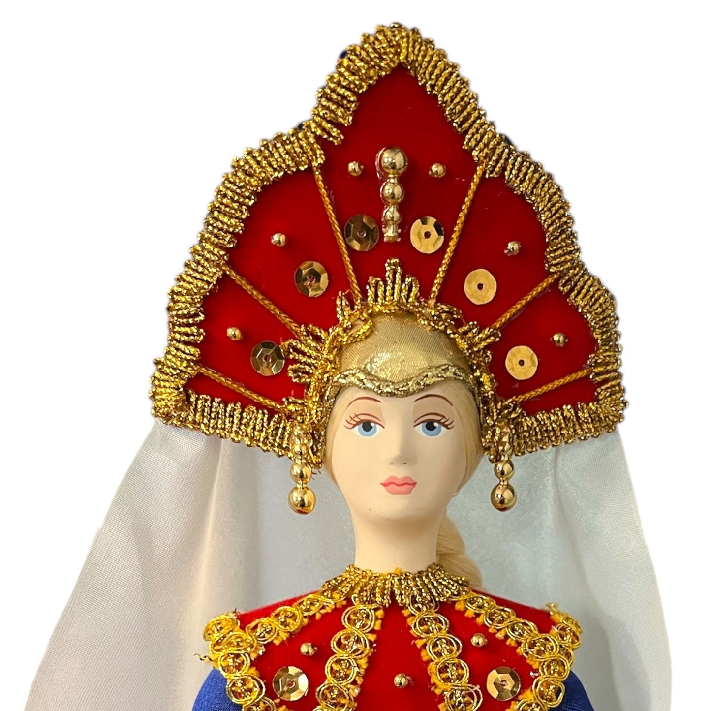 Vintage Russian Folk Doll Figurine Traditional Costume Handcrafted 12 Inch