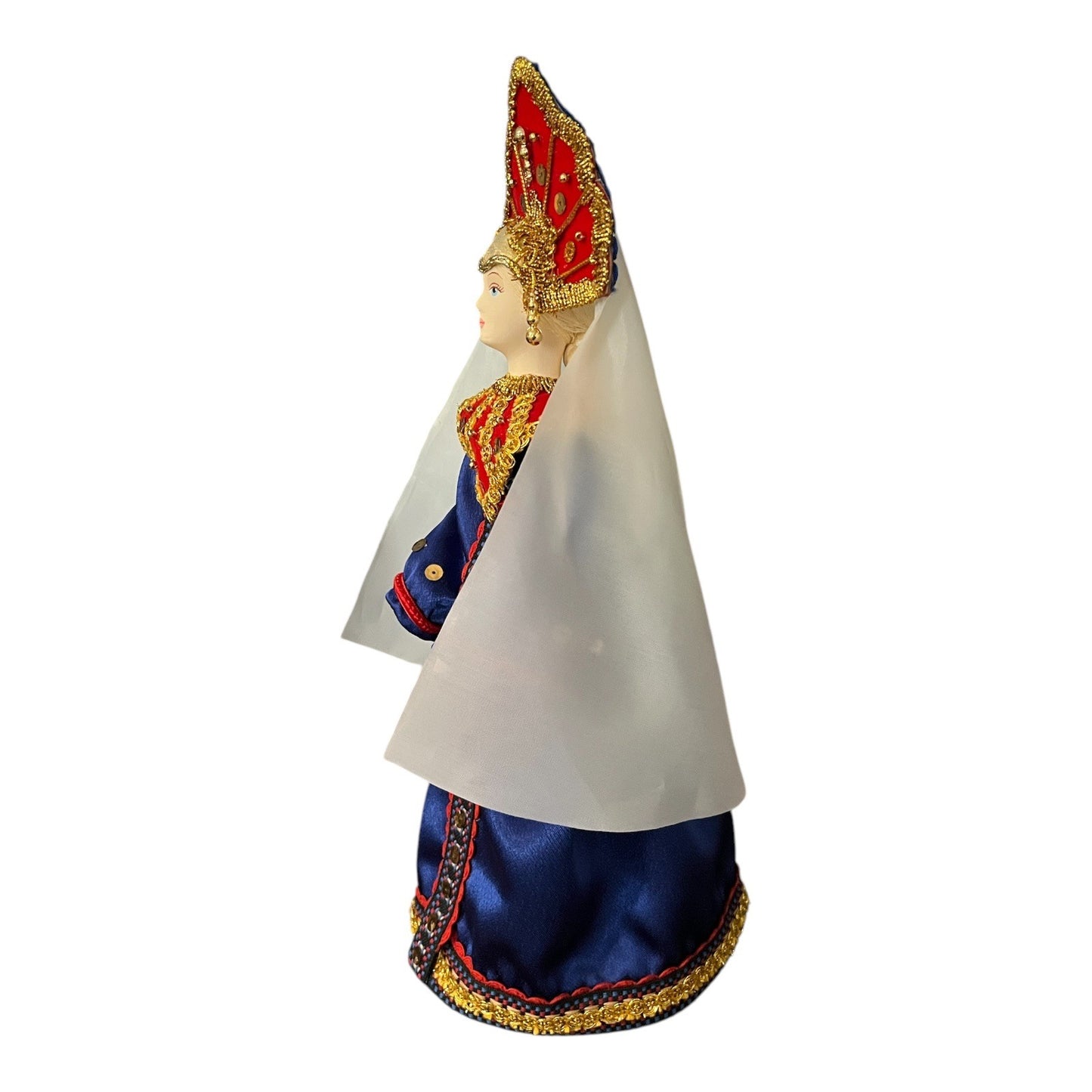 Vintage Russian Folk Doll Figurine Traditional Costume Handcrafted 12 Inch