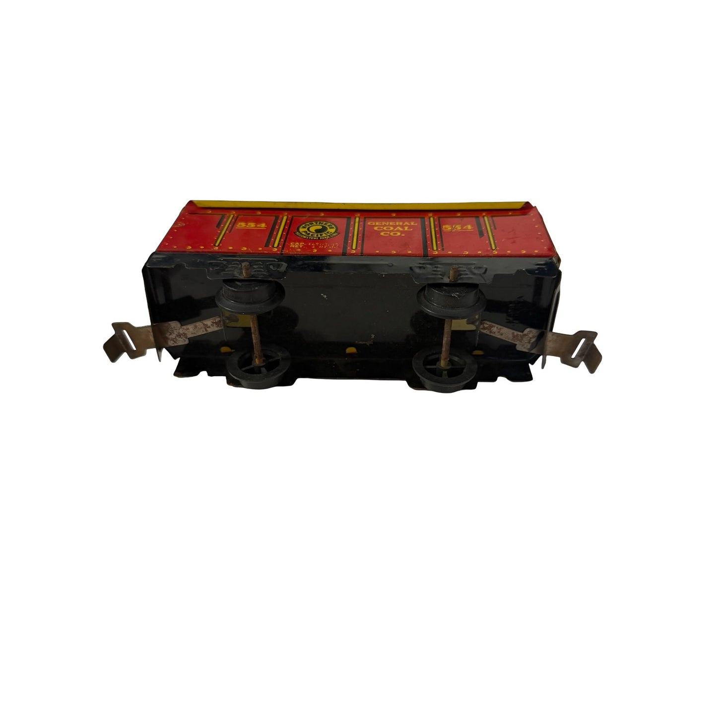 Vintage Marx Northern Pacific General Coal Co No. 554 Tin Litho Train Car Red Yellow