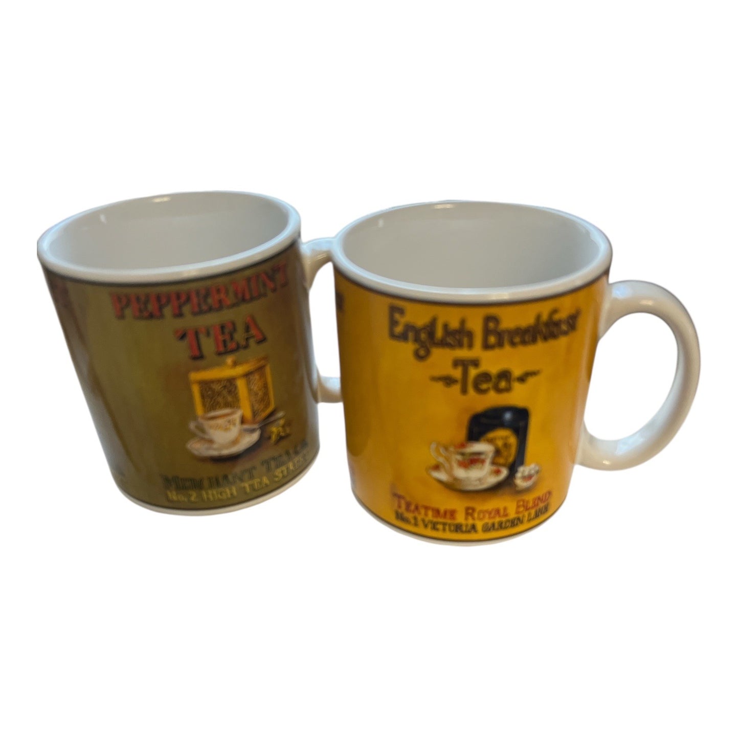 Oneida mugs, Greg Gorham, vintage tea mugs, stoneware mug set, tea cup set