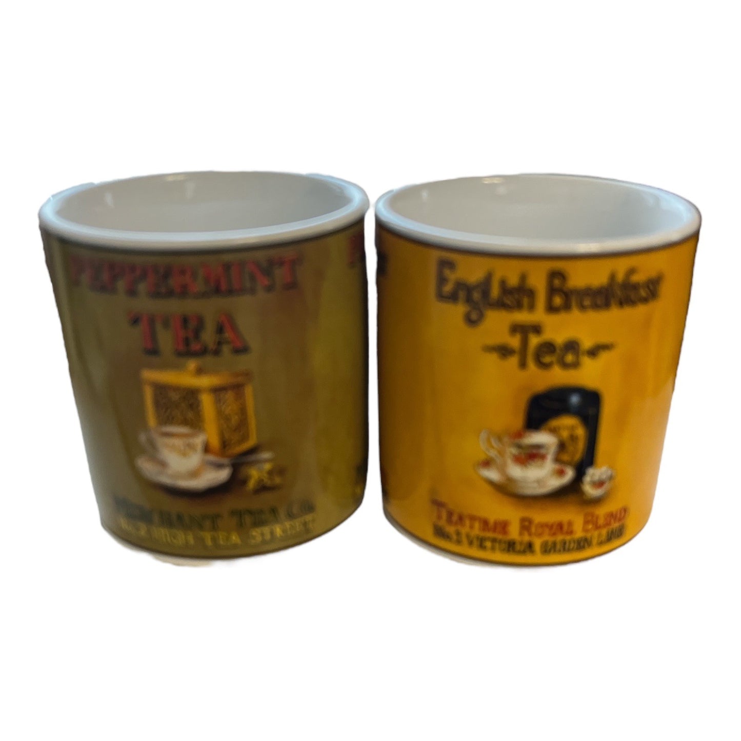 Oneida mugs, Greg Gorham, vintage tea mugs, stoneware mug set, tea cup set