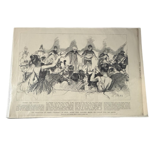 1893 Giuseppe Verdi Falstaff Milan Ettore Tito Original Antique Opera Print