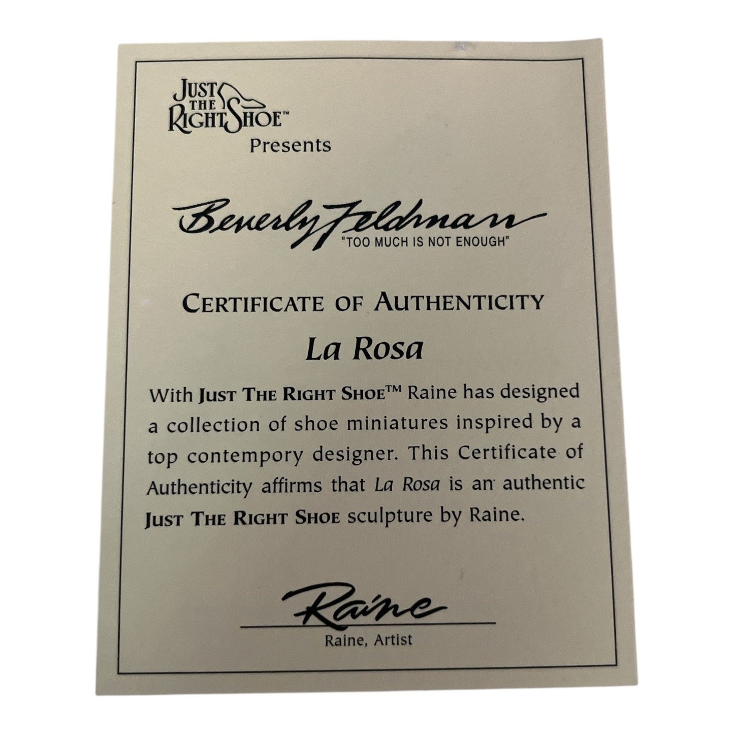 Just the Right Shoe La Rosa Miniature Pump by Beverly Feldman 2000