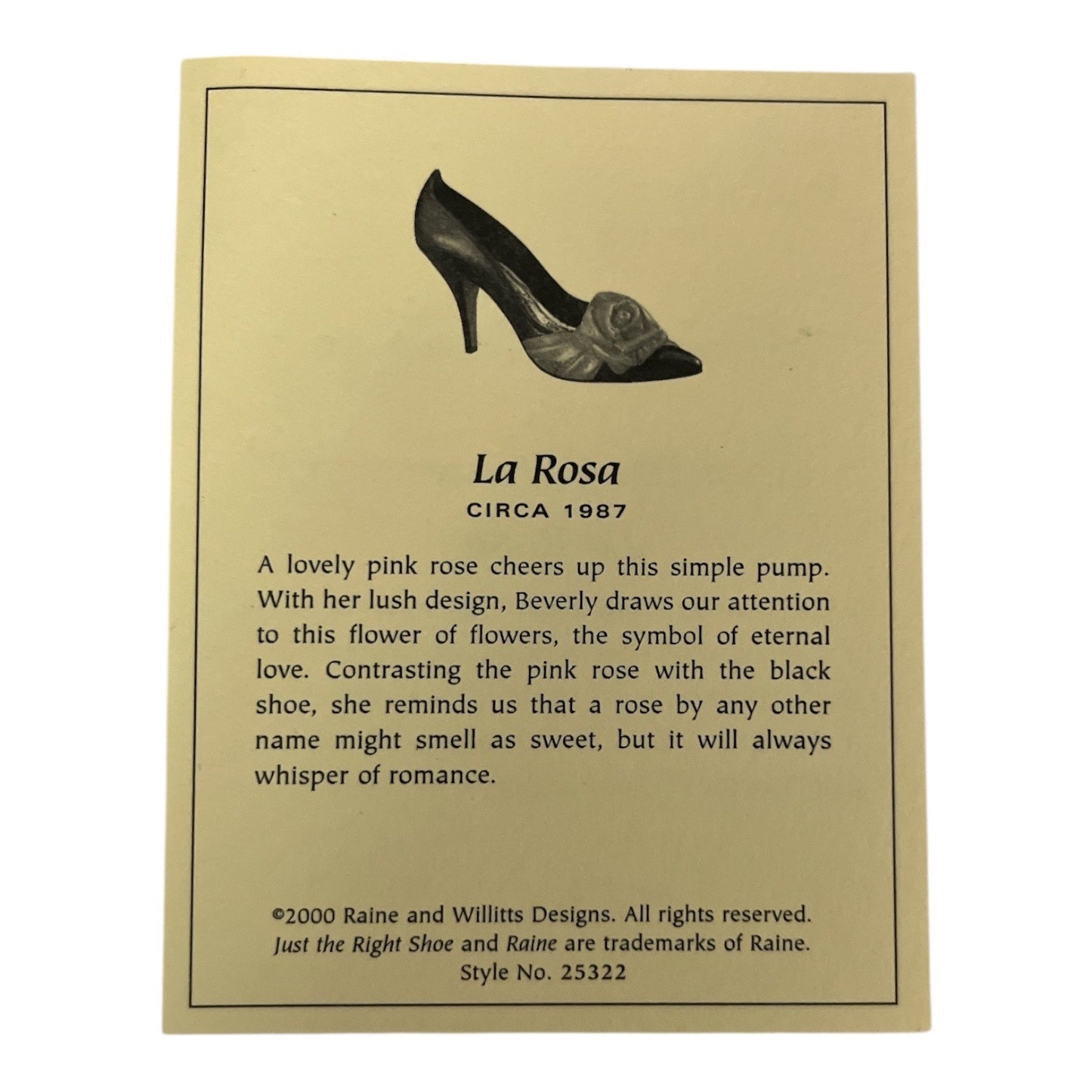 Just the Right Shoe La Rosa Miniature Pump by Beverly Feldman 2000