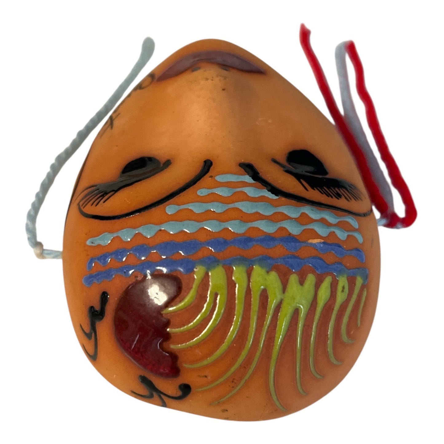 Punta Cana Hand Painted Clay Face Mask Miniature Wall Hanging