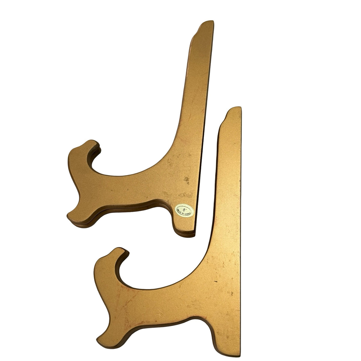 Vintage Gold Folding Display Easels Set of 2 Plate Picture Stands 8 Inch