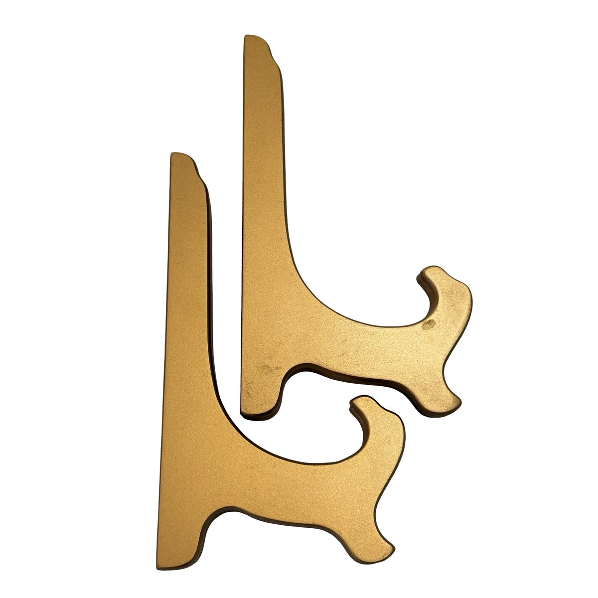 Vintage Gold Folding Display Easels Set of 2 Plate Picture Stands 8 Inch