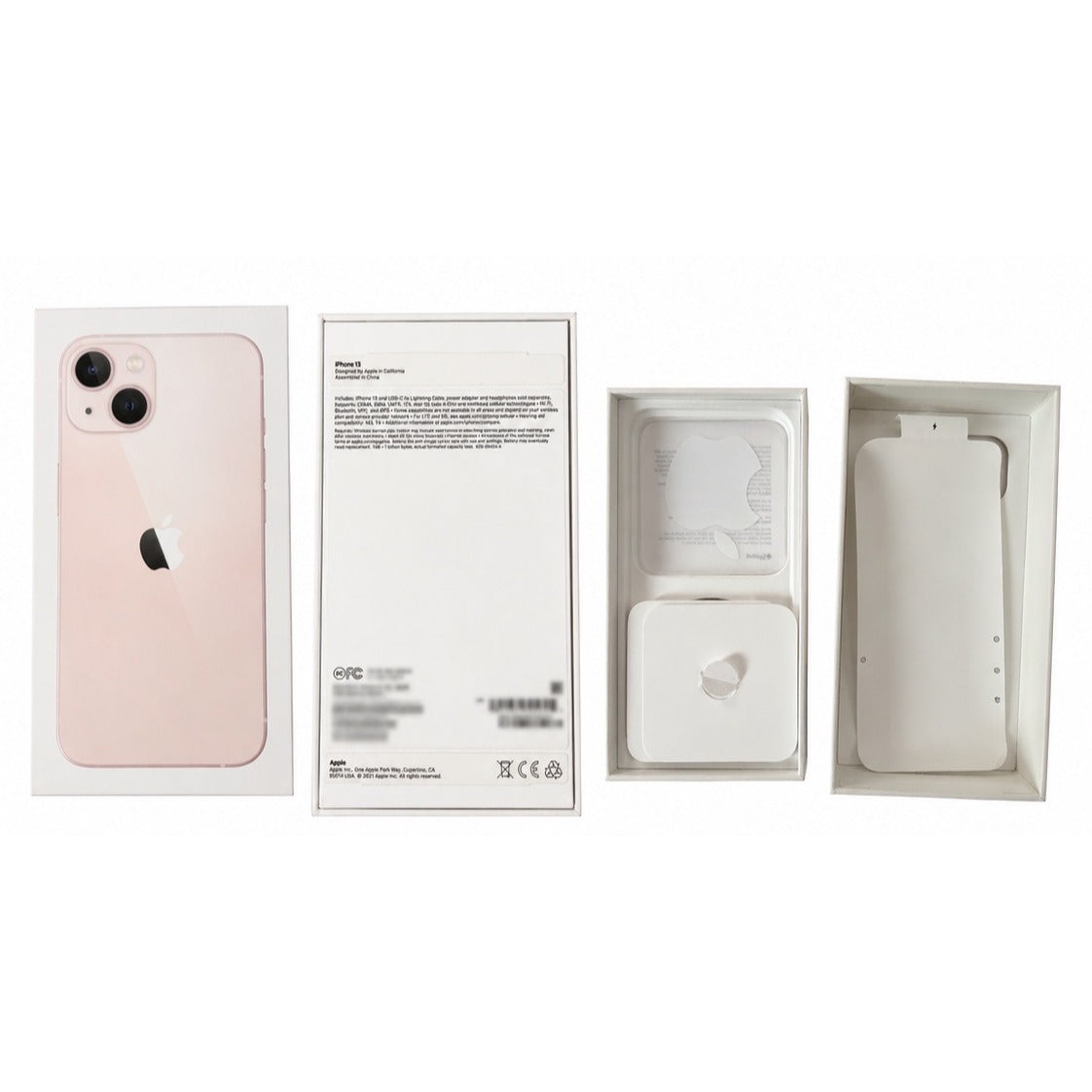 Empty Apple iPhone 13 Pink 256GB Retail Box Original Packaging Model A2482 Complete Insert Set