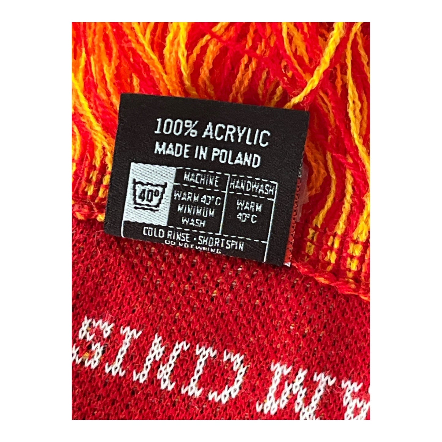 Vintage Gryffindor Knit Scarf Red Gold Wizard Crest Acrylic Fan Collectible