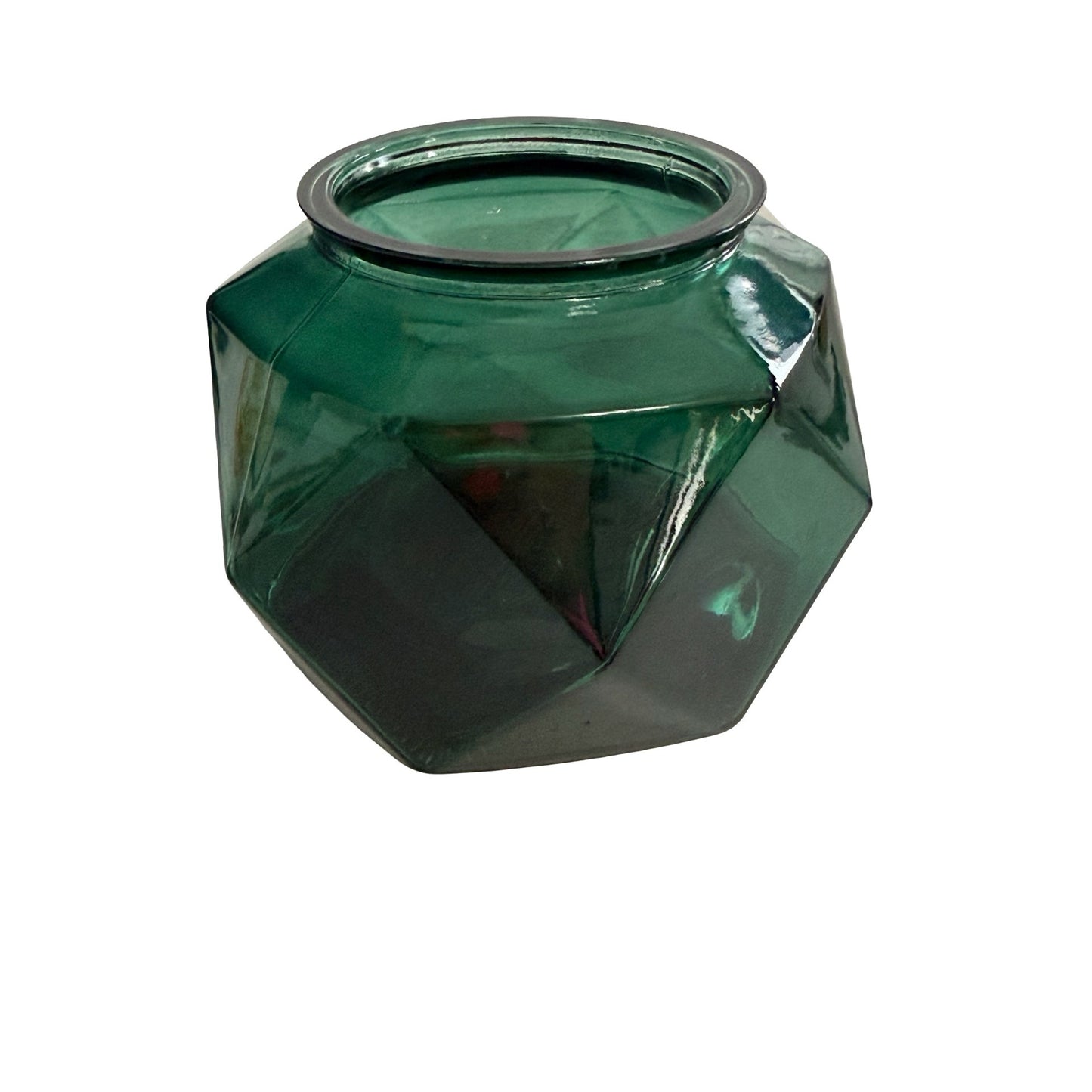 IKEA GENERÖST Green Glass Vase Lisa Hilland Faceted Geometric Discontinued 2017