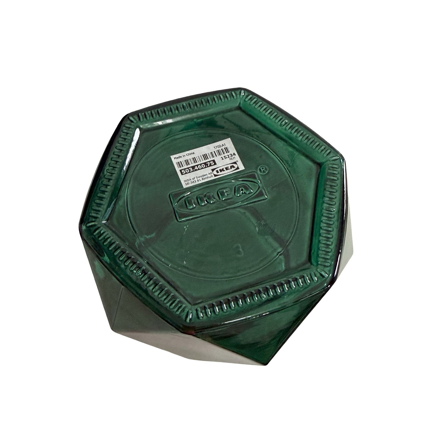 IKEA GENERÖST Green Glass Vase Lisa Hilland Faceted Geometric Discontinued 2017