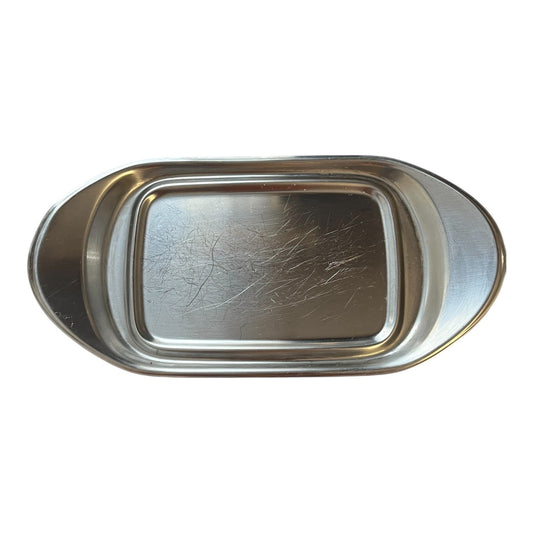 Vintage Tischfein 18/8 Stainless Steel Tray – Made in Germany – Classic Oval Design