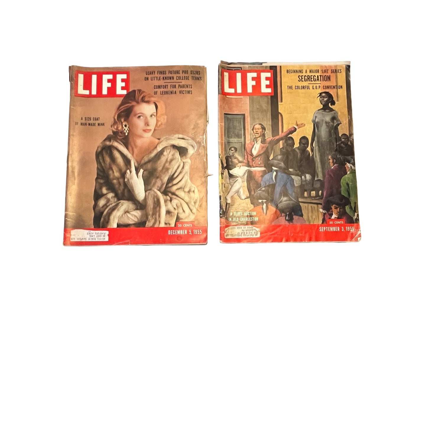 Vintage 1950s Magazine Slavery Feature Eisenhower Adlai Political Issue Mid Century Ads Cadillac Rexall Americana