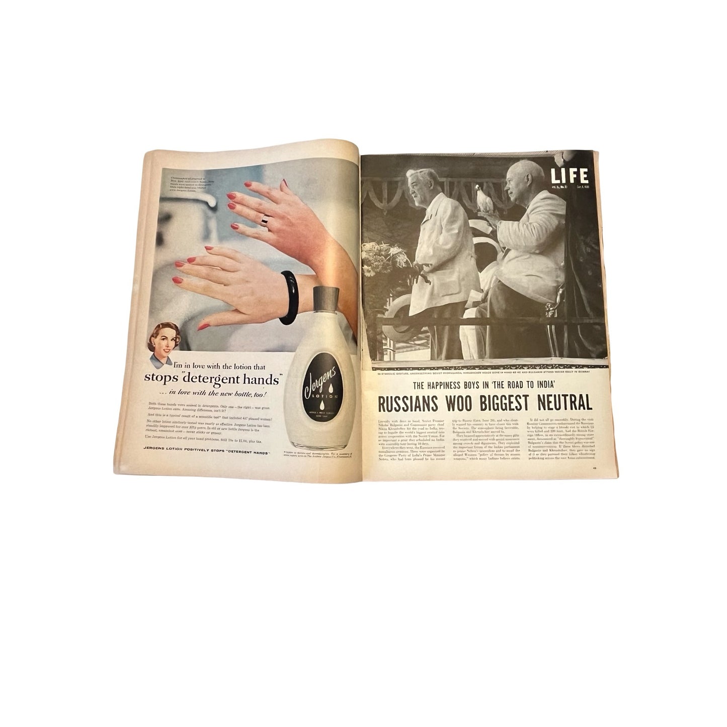 Vintage 1950s Magazine Slavery Feature Eisenhower Adlai Political Issue Mid Century Ads Cadillac Rexall Americana