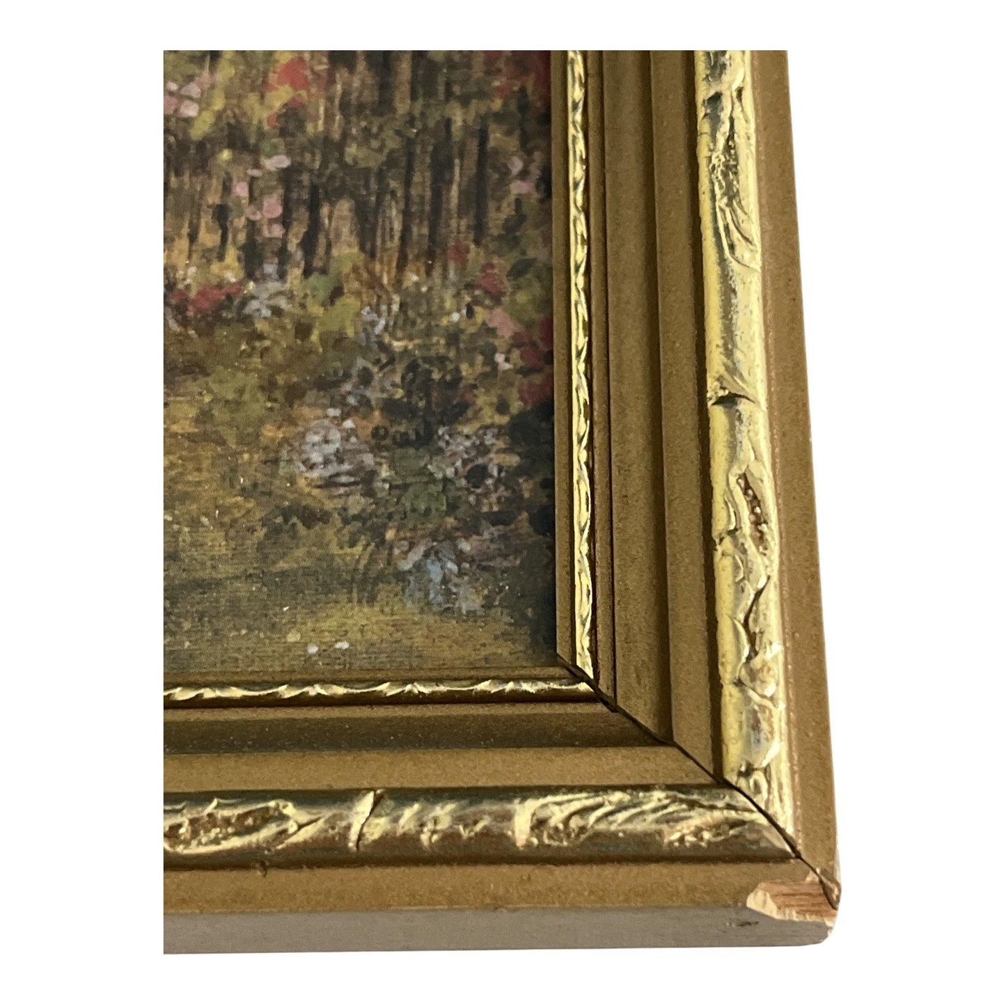 Vintage Framed Cottage Scene Print – Signed E. Picton – 8x10