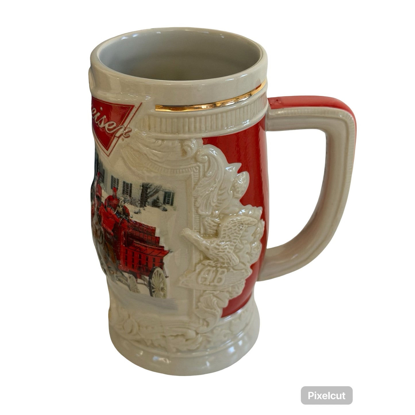 2014 Budweiser Holiday Stein Clydesdales Beer Mug w Box COA Anheuser Busch