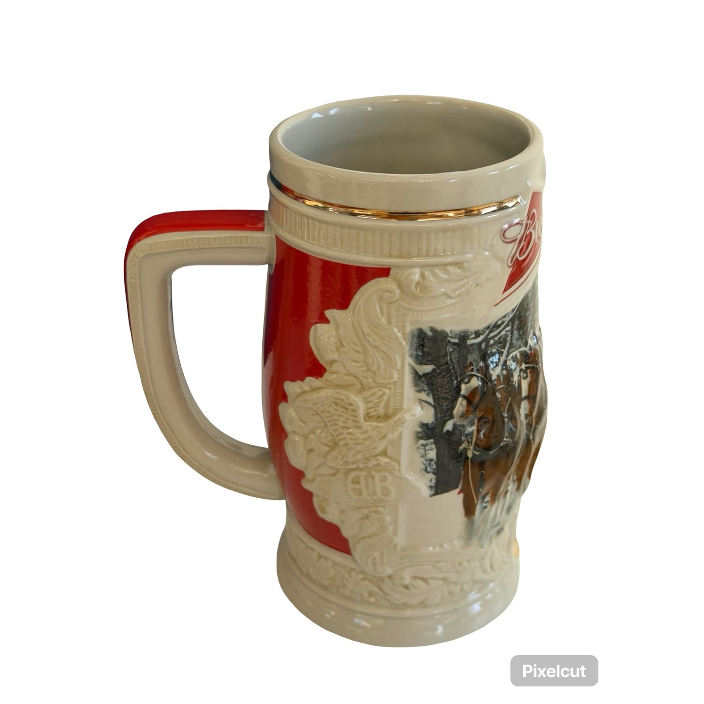 2014 Budweiser Holiday Stein Clydesdales Beer Mug w Box COA Anheuser Busch