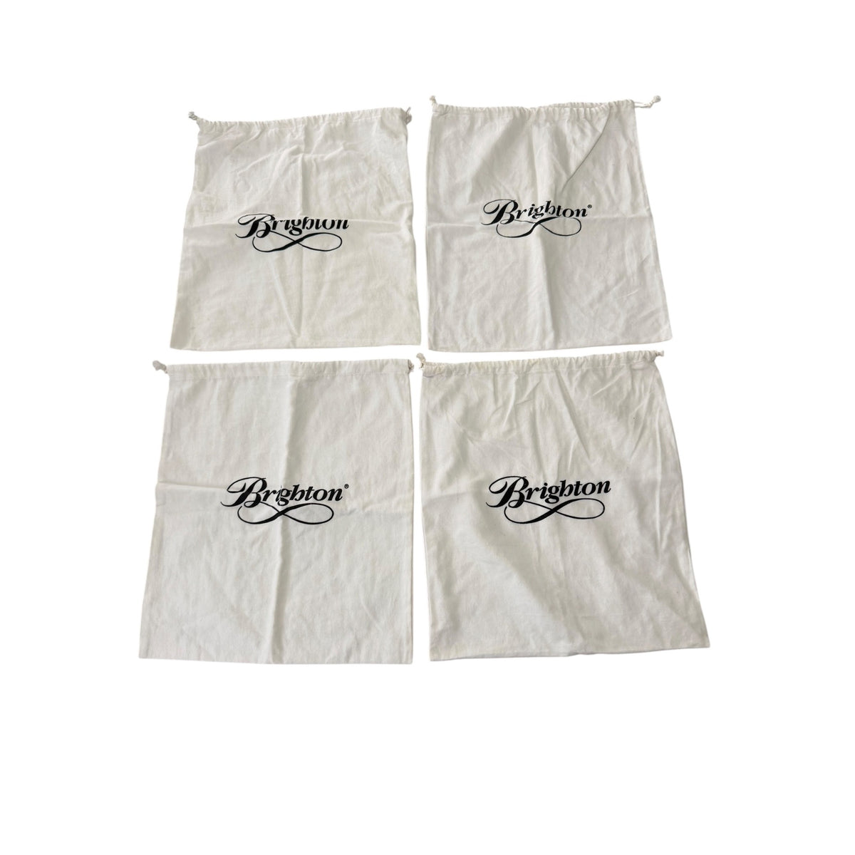 Vintage Brighton Handbag Dust Bag Lot of 4 White Drawstring Storage Pouches 16x13
