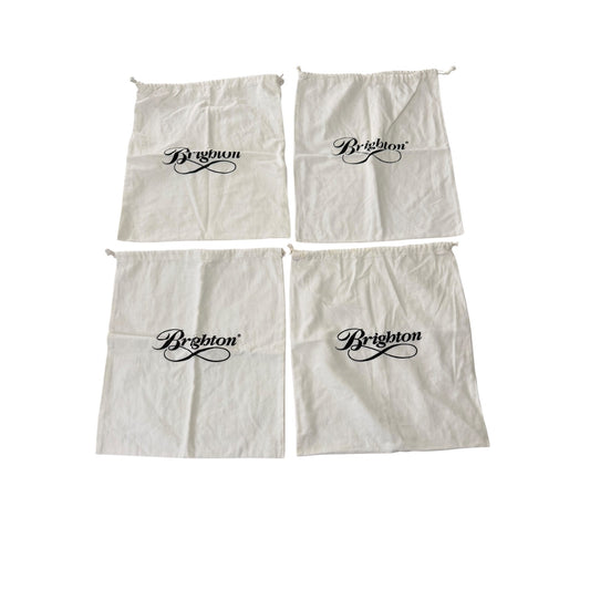 Vintage Brighton Handbag Dust Bag Lot of 4 White Drawstring Storage Pouches 16x13