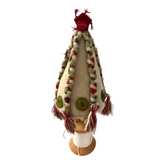 Lori Siebert for Silvestri Holiday Tree – Fabric Cone on Spool w Buttons & Tassels