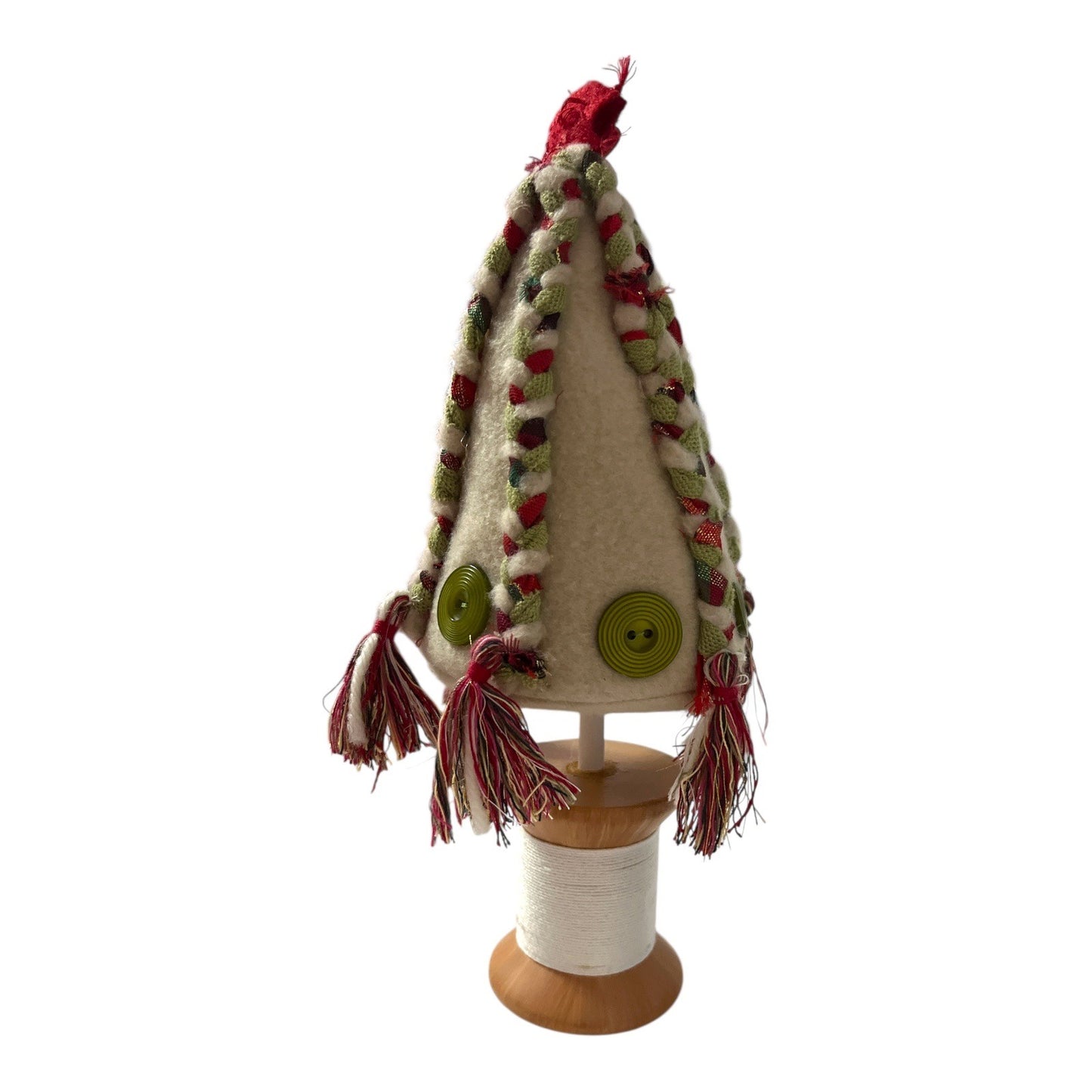 Lori Siebert for Silvestri Holiday Tree – Fabric Cone on Spool w Buttons & Tassels