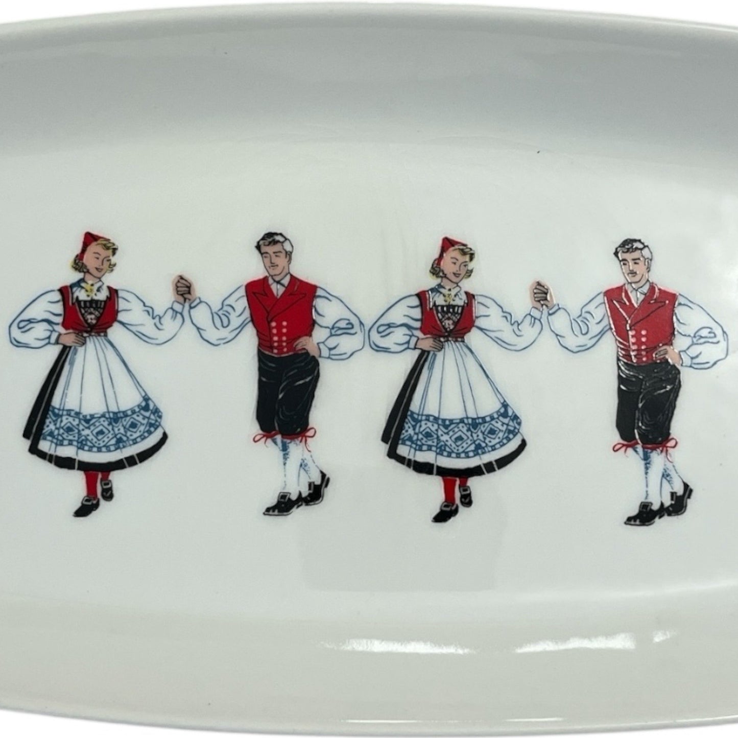 Vintage Figgjo Norway Ceramic Plate — Folk Dance Design 1960s-70s