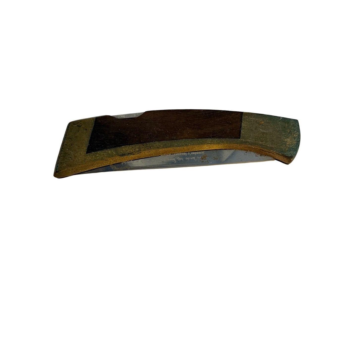 Vintage Gerber Folding Pocket Knife Portland Oregon Wood Inlay Lockback USA