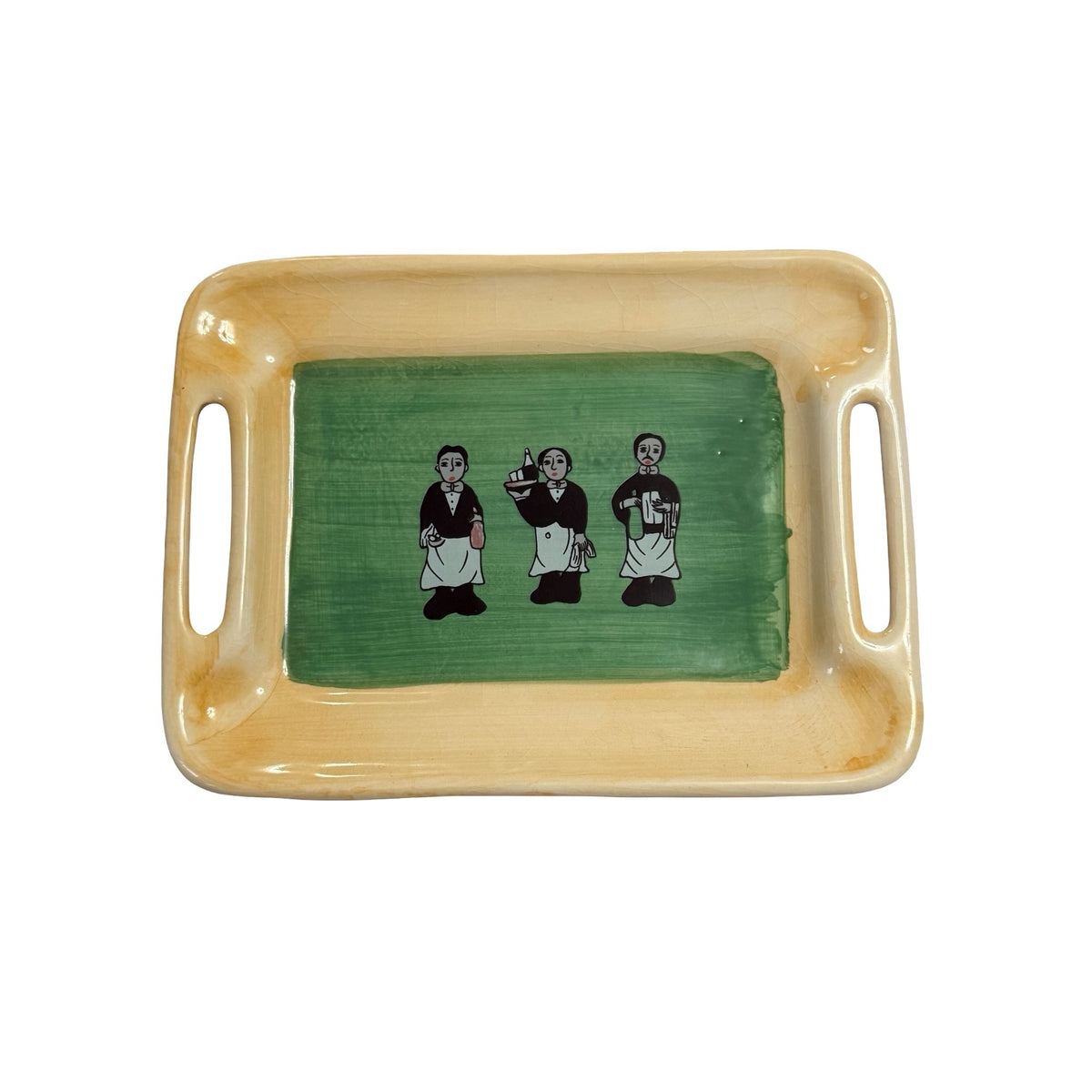 2000 California Pantry Three Waiters Ceramic Serving Tray 8x6 Handled